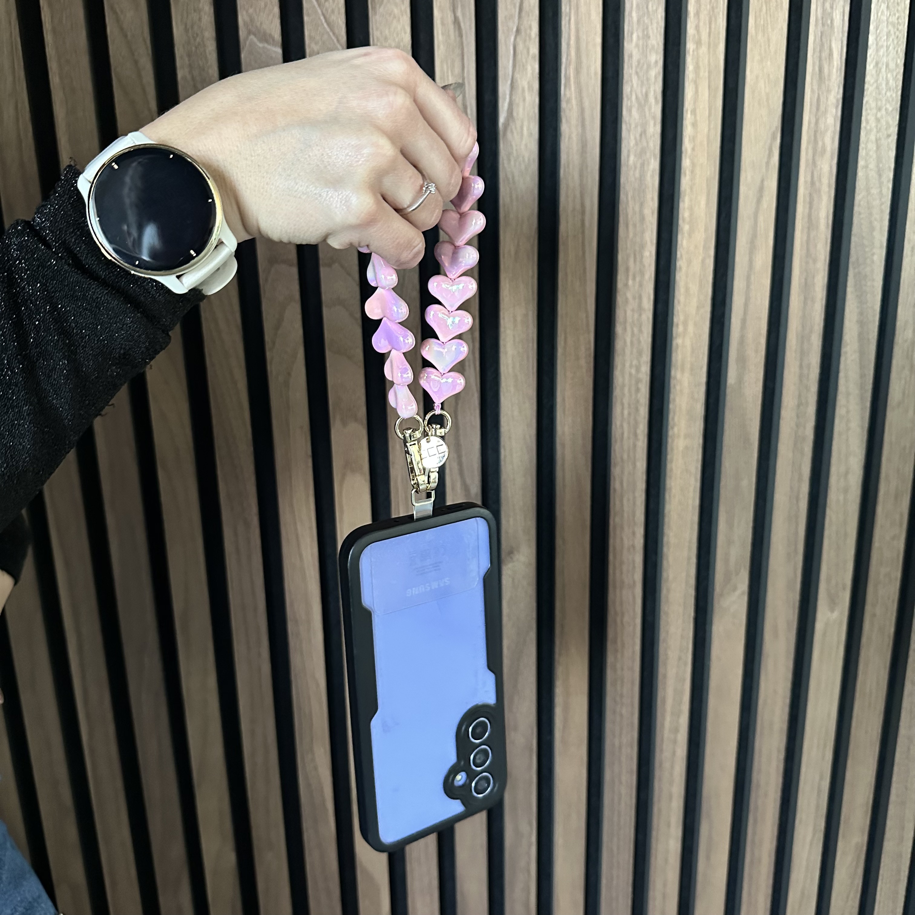 Catene di telefonia mobile Heart - rosa lucido - argento