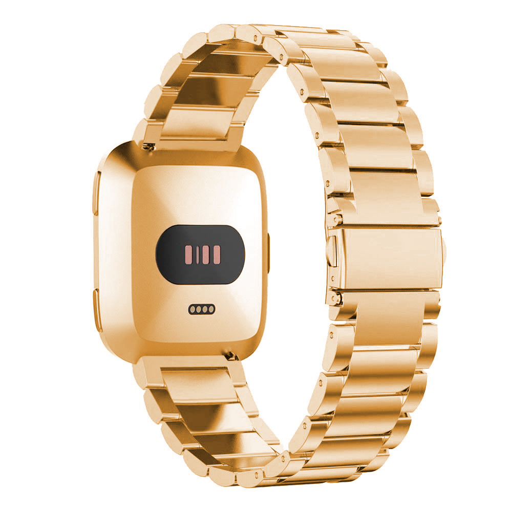 Cinturino a maglie in acciaio con perline per Fitbit Versa - oro rosa