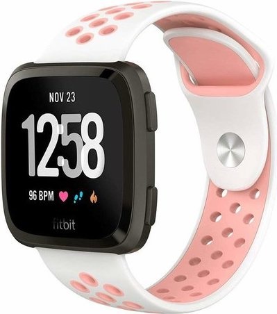 Cinturino doppio sport per Fitbit Versa - bianco rosa