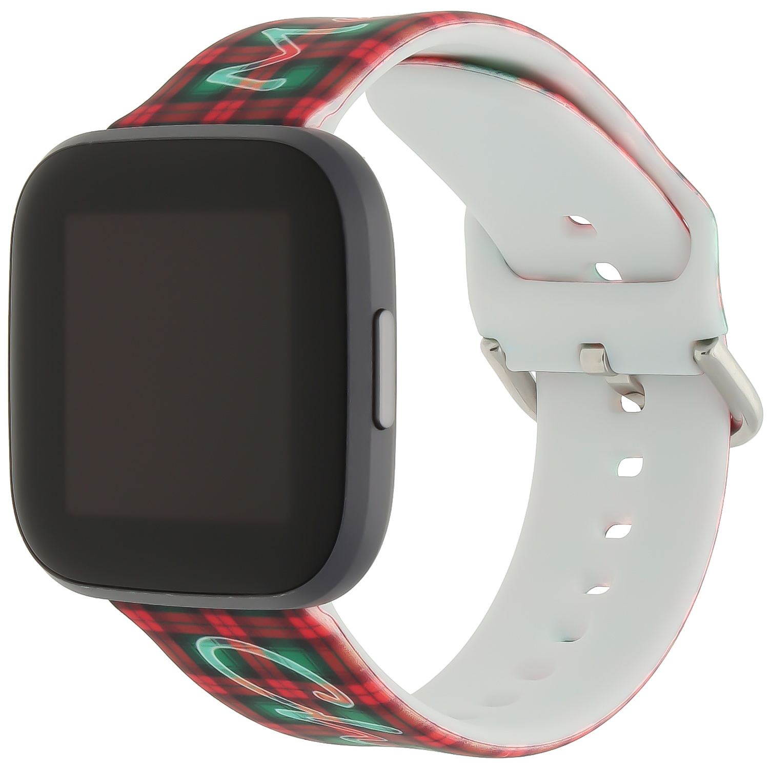 Cinturino sport con stampa per Fitbit Versa - Natale a scacchi