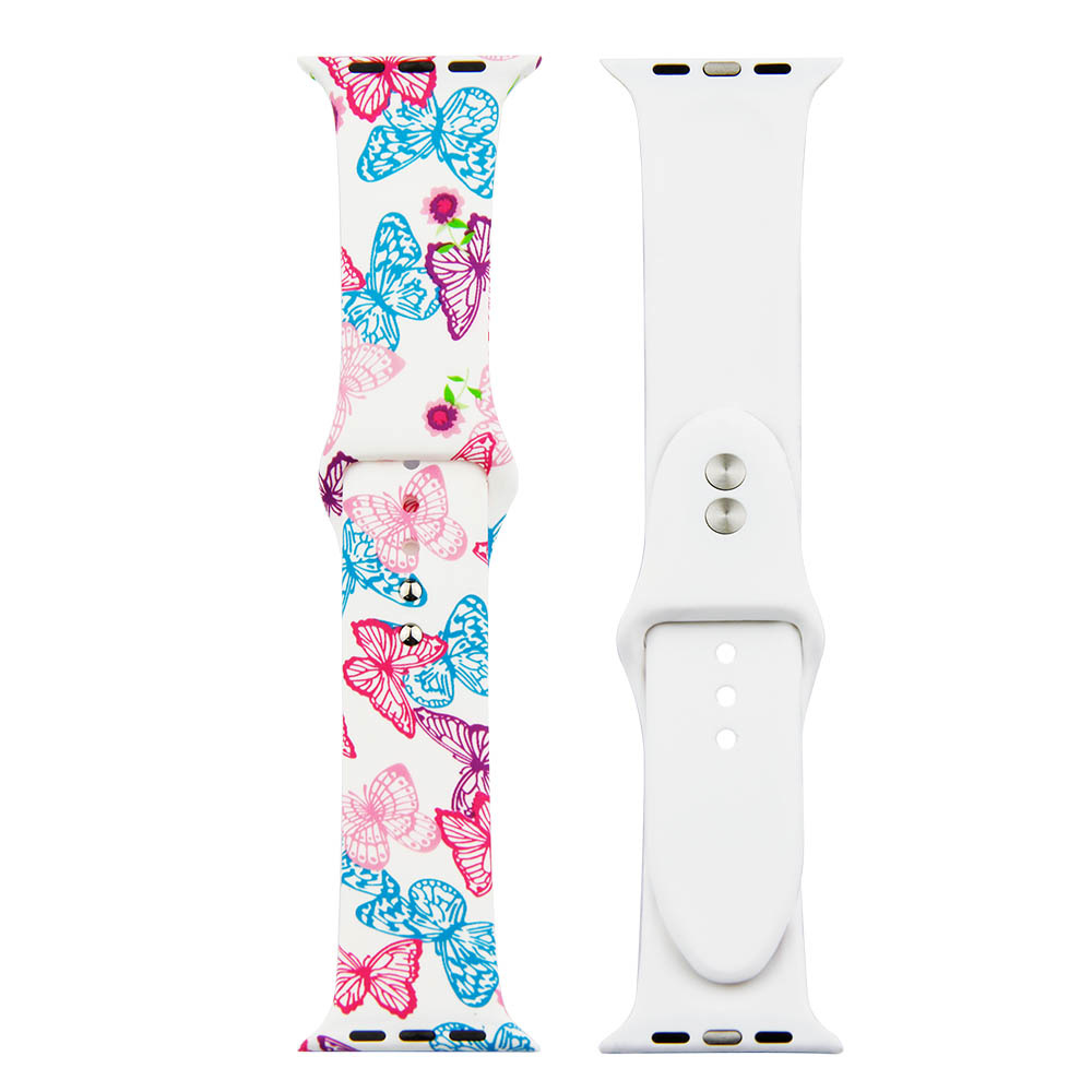 Cinturino sport con stampa per Apple Watch - rosa farfalla