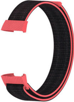 Cinturino in nylon per Fitbit Charge 3 & 4 - rosa nero