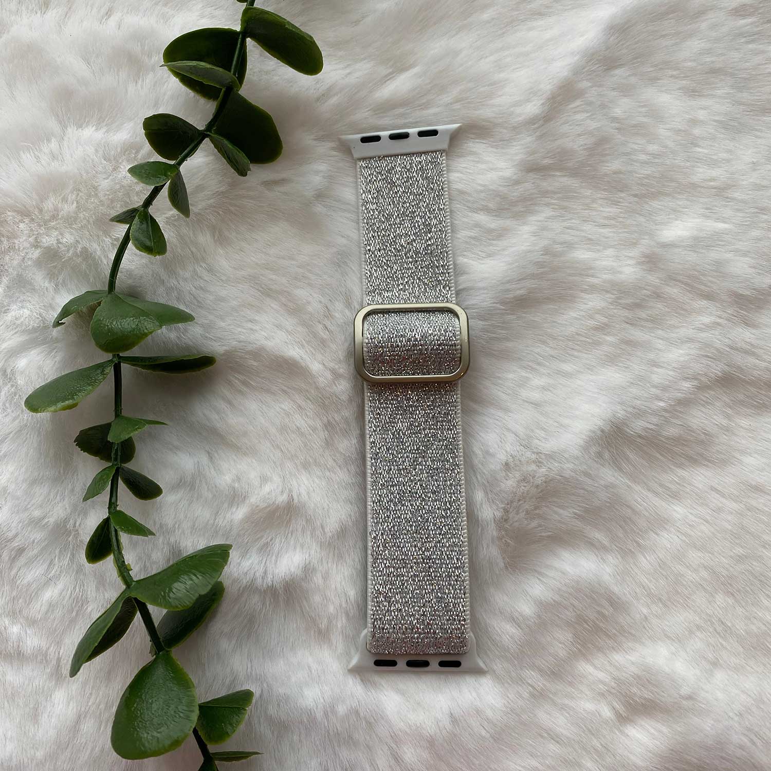 Cinturino solista in nylon per Apple Watch - bianco glitterato