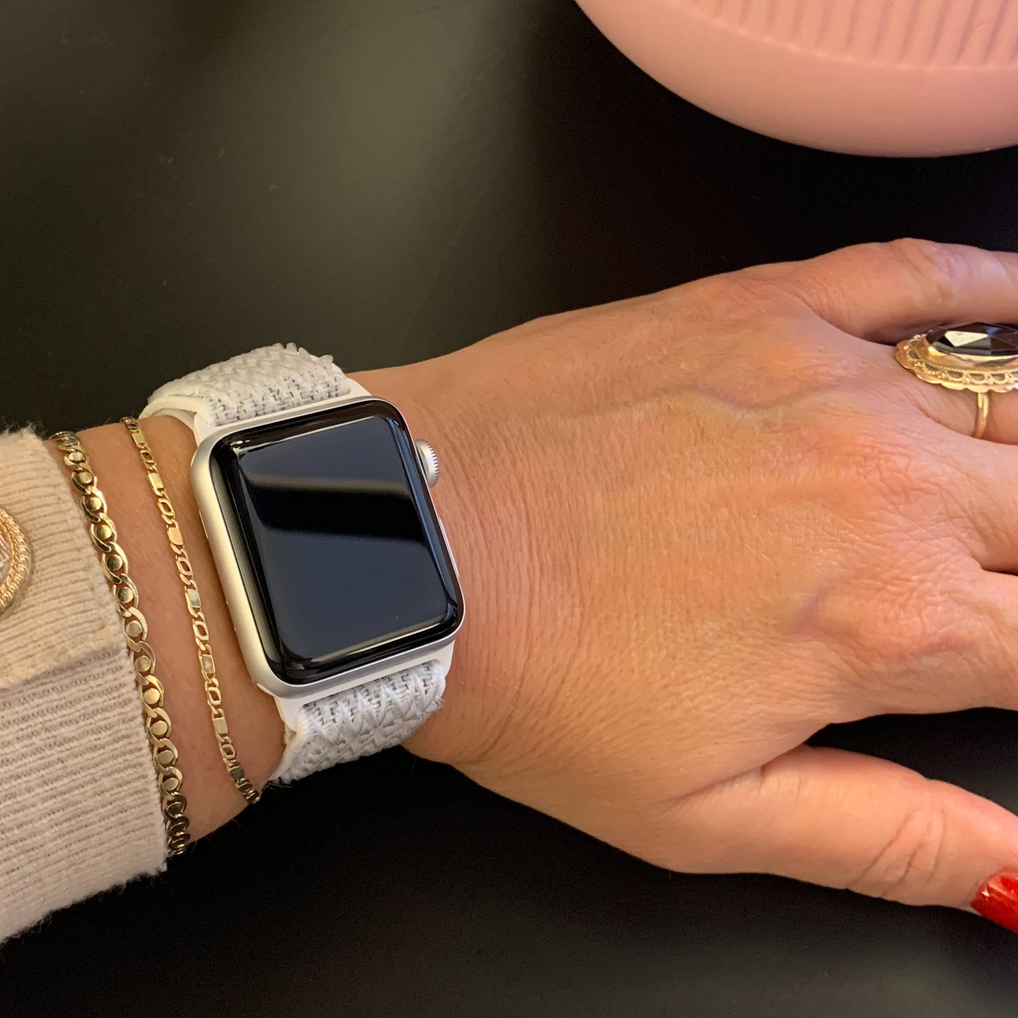 Cinturino solista in nylon per Apple Watch - bianco