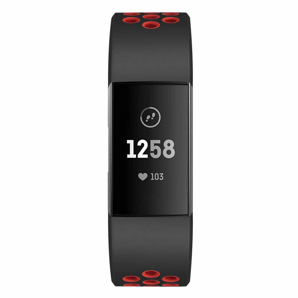 Cinturino doppio sport per Fitbit Charge 3 & 4 - nero rosso