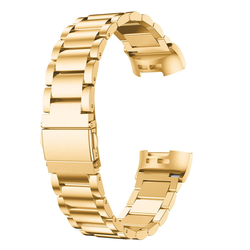 Cinturino a maglie in acciaio con perline per Fitbit Charge 3 & 4 - oro