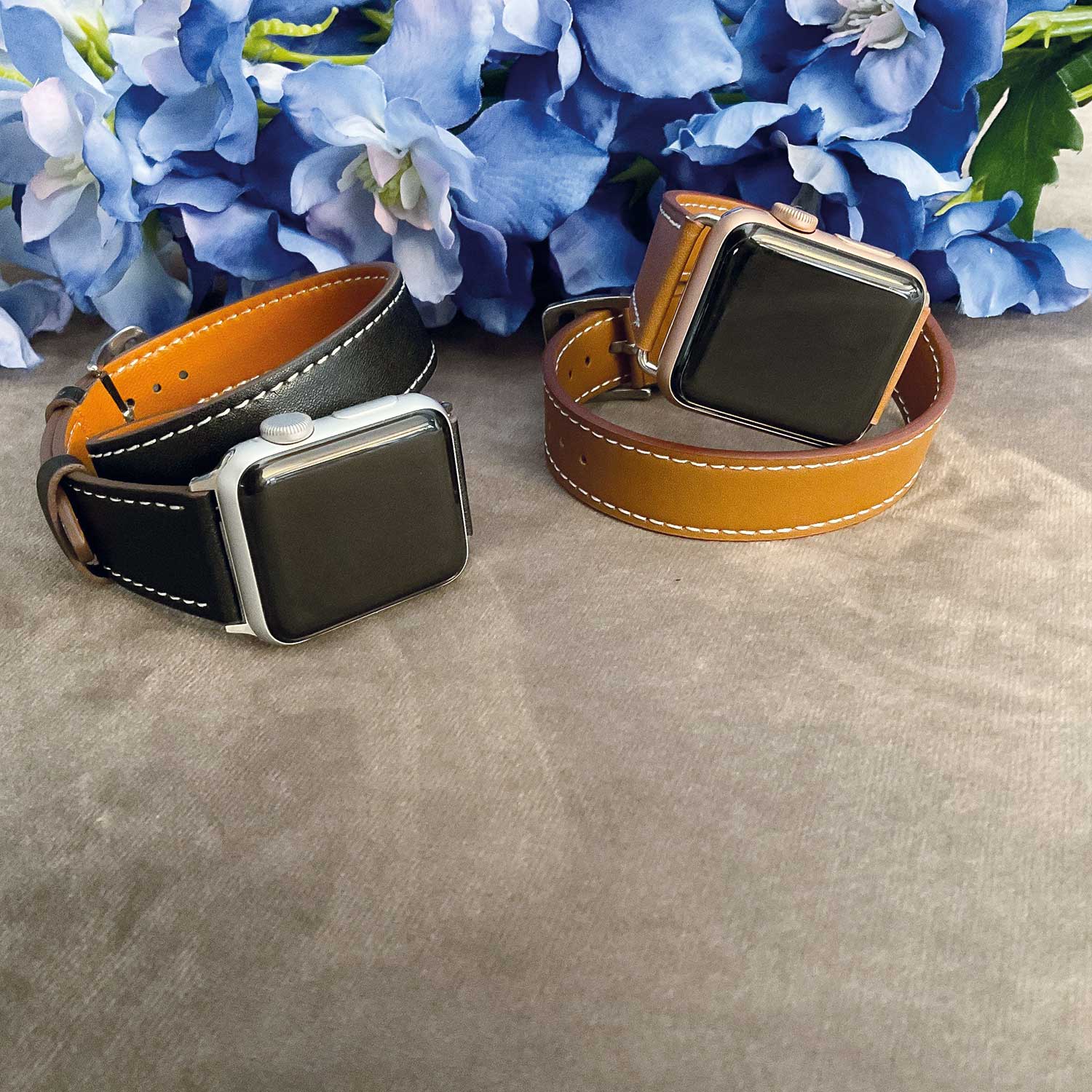 Cinturino ad anello lungo in pelle per Apple Watch - marrone