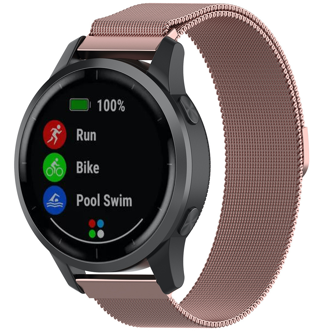 Cinturino loop in maglia milanese per Samsung Galaxy Watch rosa rossa