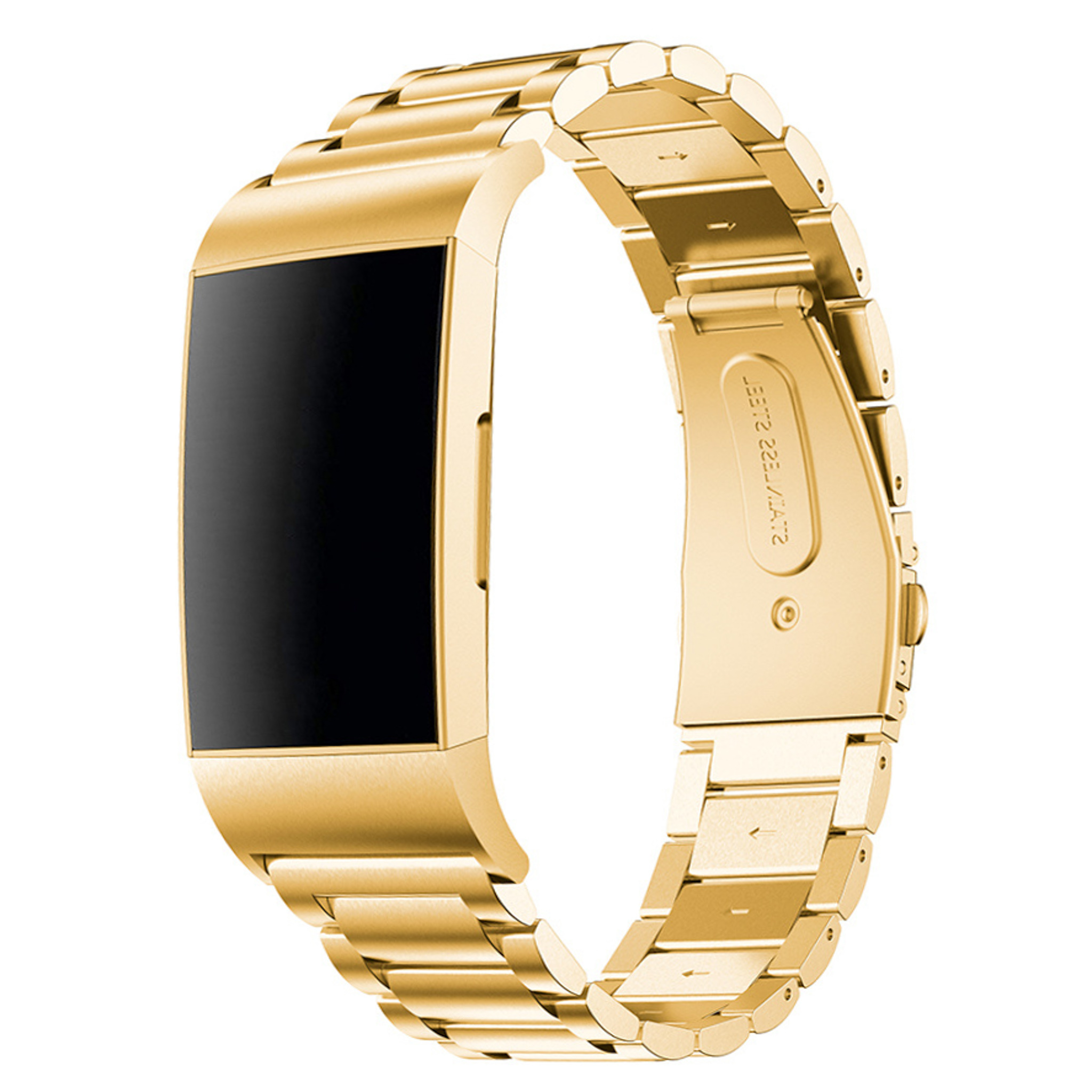 Cinturino a maglie in acciaio con perline per Fitbit Charge 3 & 4 - oro