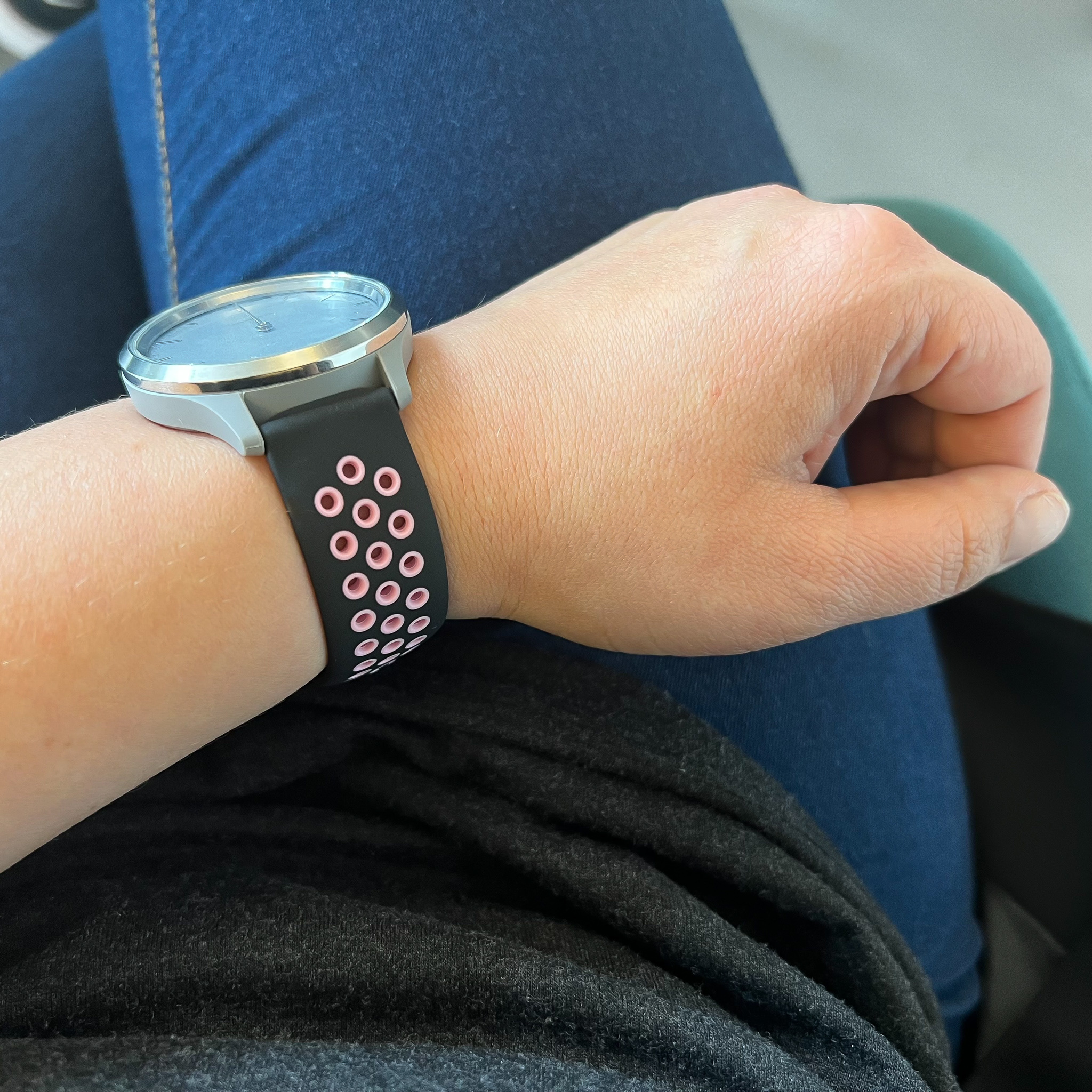 Cinturino doppio sport per Garmin Vivoactive / Vivomove - nero rosa