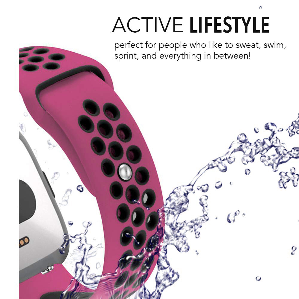 Cinturino doppio sport per Fitbit Versa - viola nero