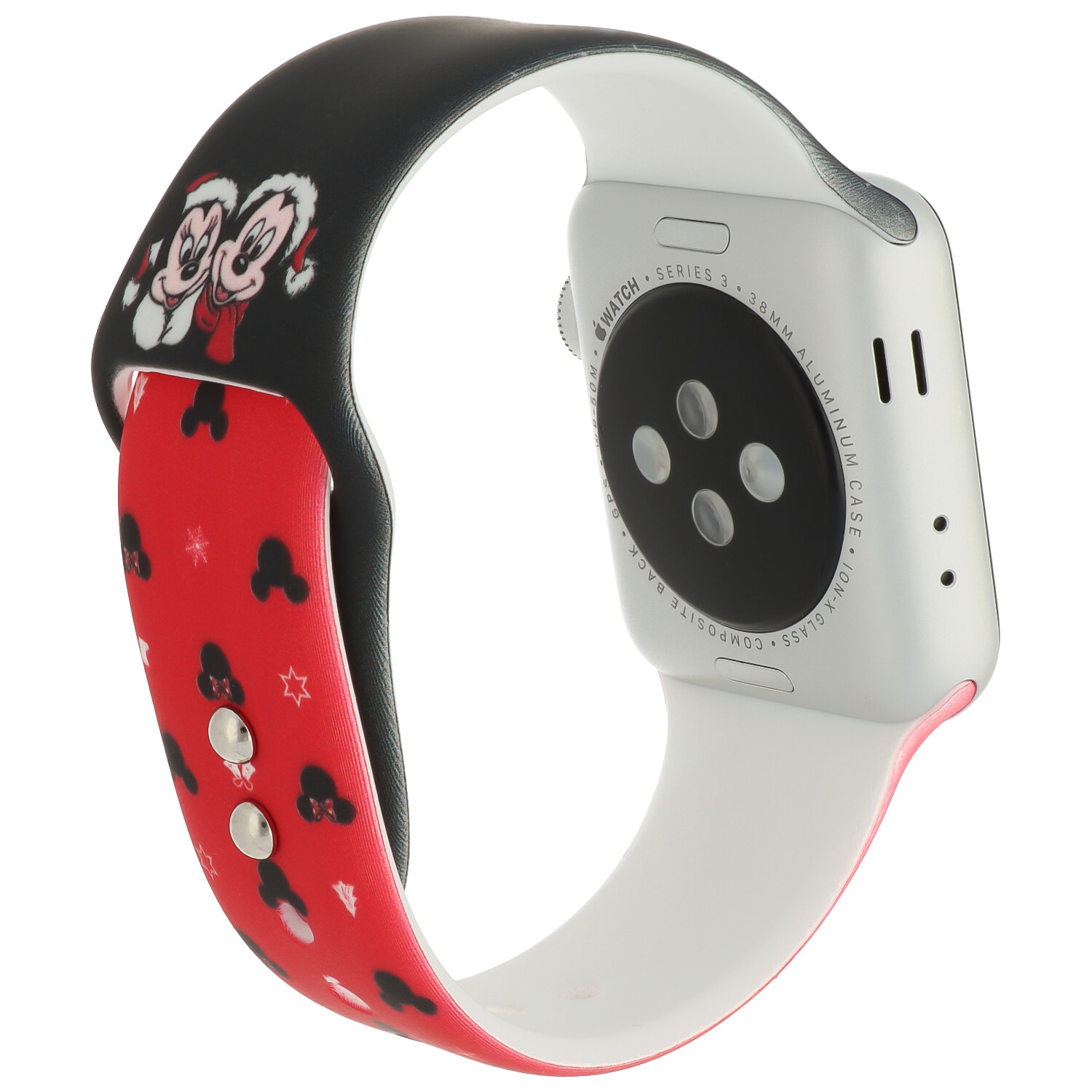 Cinturino sport con stampa per Apple Watch - Natale nero rosso