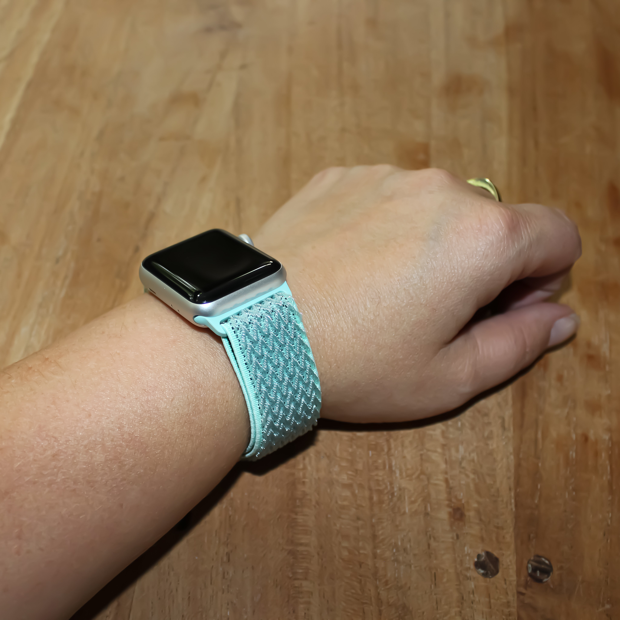 Cinturino solista in nylon per Apple Watch - verde acqua