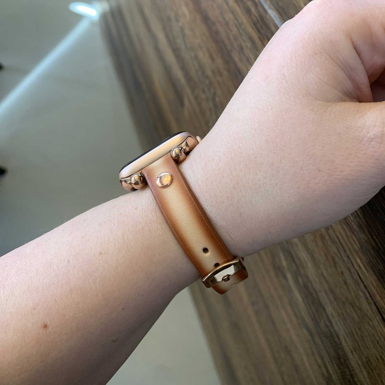 Cinturino smart in pelle per Apple Watch - cammello