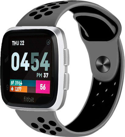 Cinturino doppio sport per Fitbit Versa - grigio nero