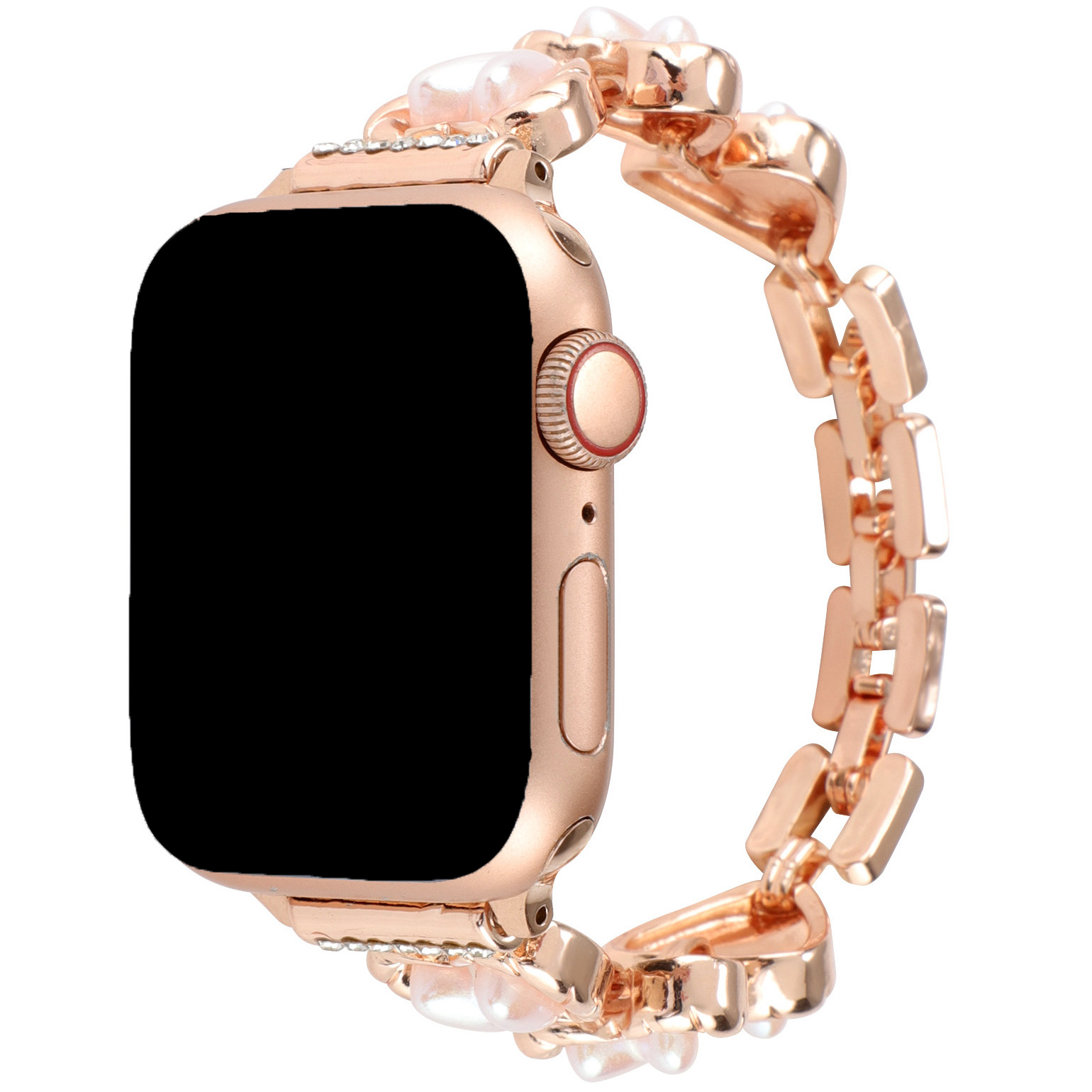 Cinturino a maglie in acciaio a forma di cuore per Apple Watch - Demi oro rosa