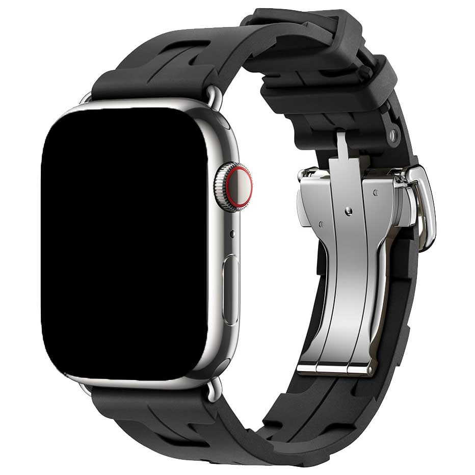Cinturino sport Hermès simple tour kilim Apple Watch - nero