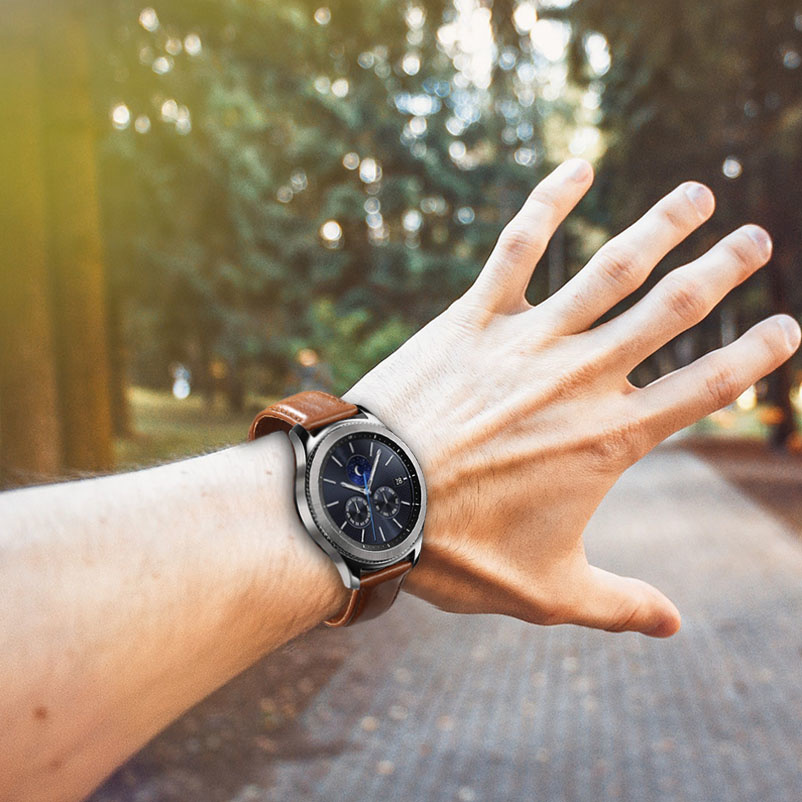 Cinturino in vera pelle per Samsung Galaxy Watch - marrone chiaro