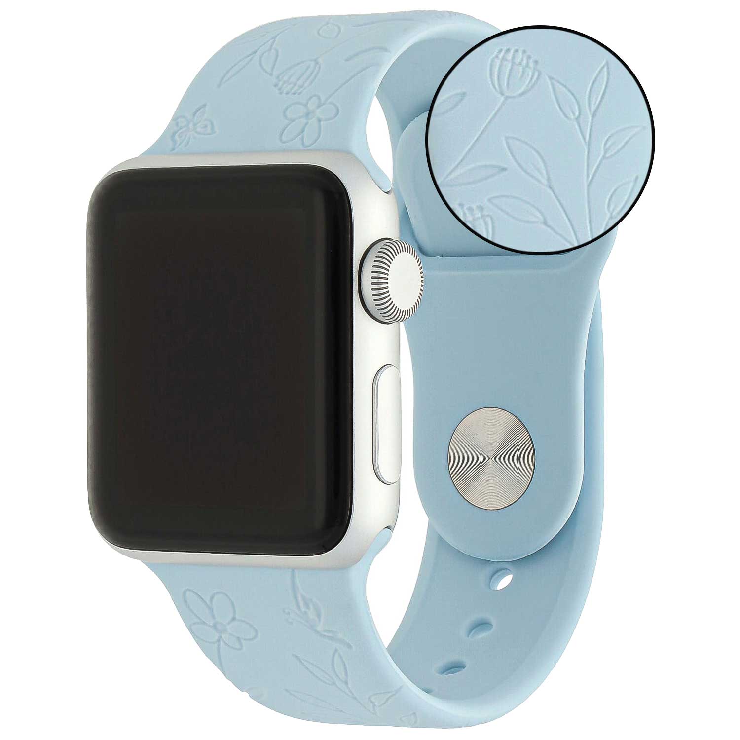 Cinturino sport con stampa per Apple Watch - blu floreale