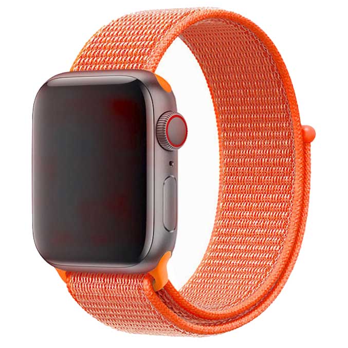 Cinturino nylon sport loop per Apple Watch - arancio piccante