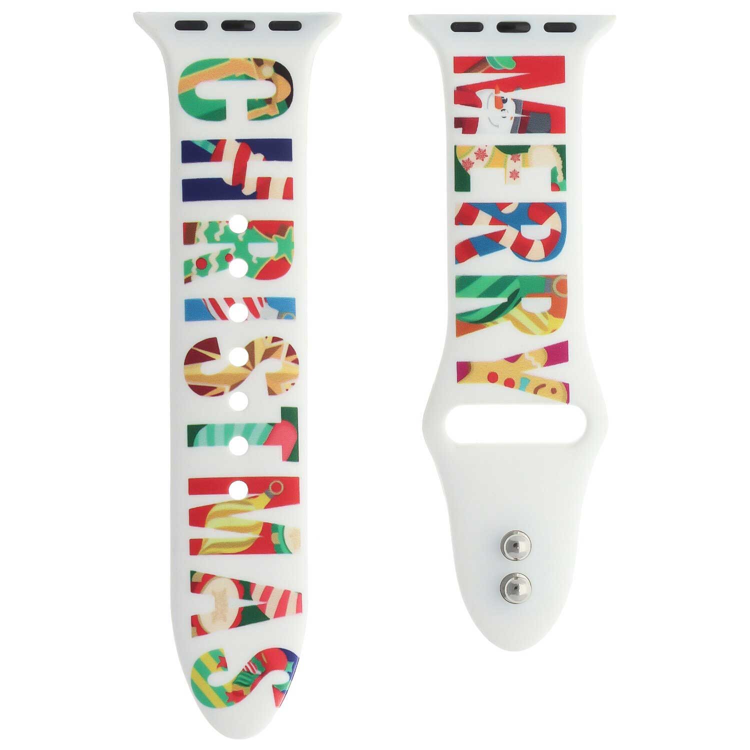 Cinturino sport con stampa per Apple Watch - Natale Buon Natale