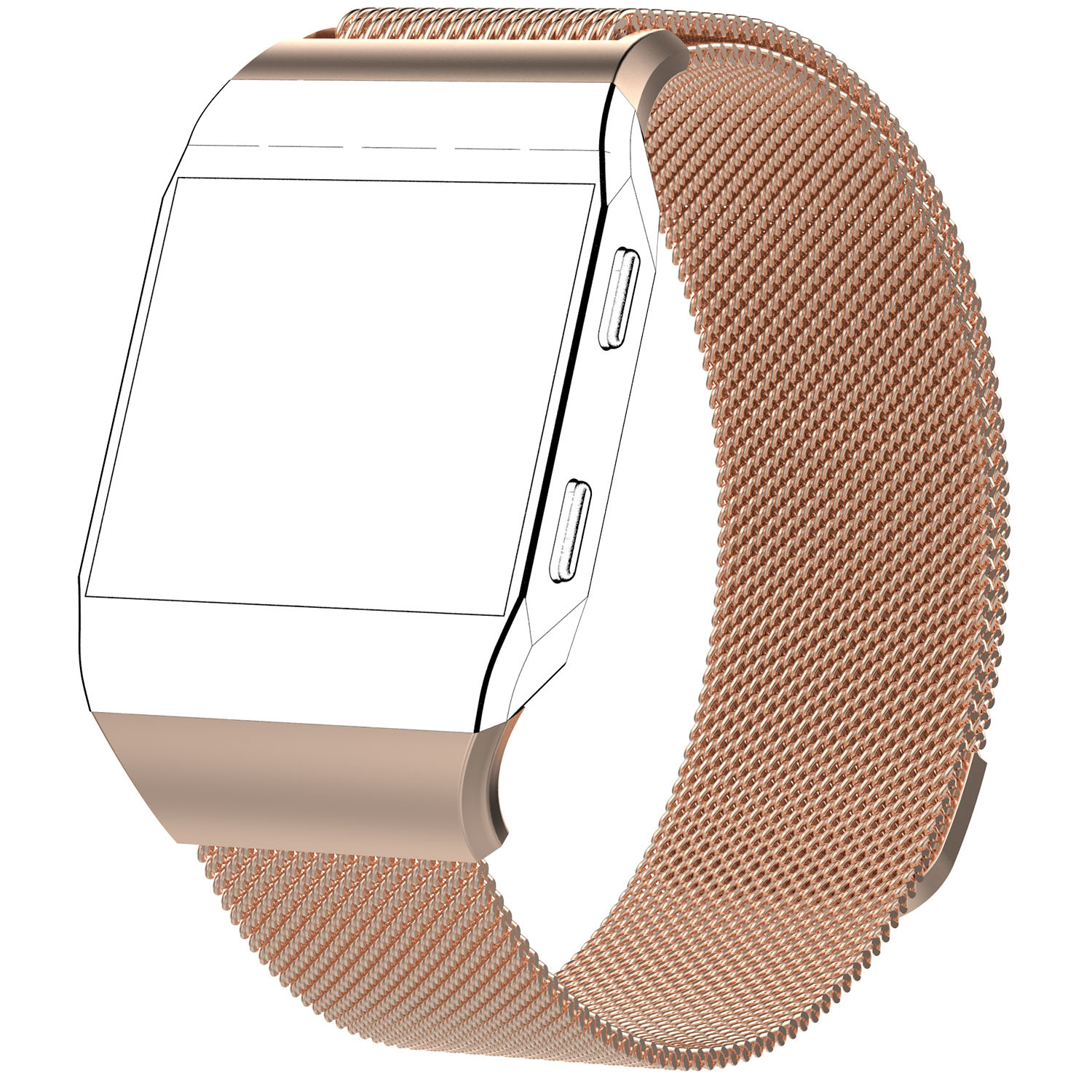 Cinturino loop in maglia milanese per Fitbit Ionic - oro rosa