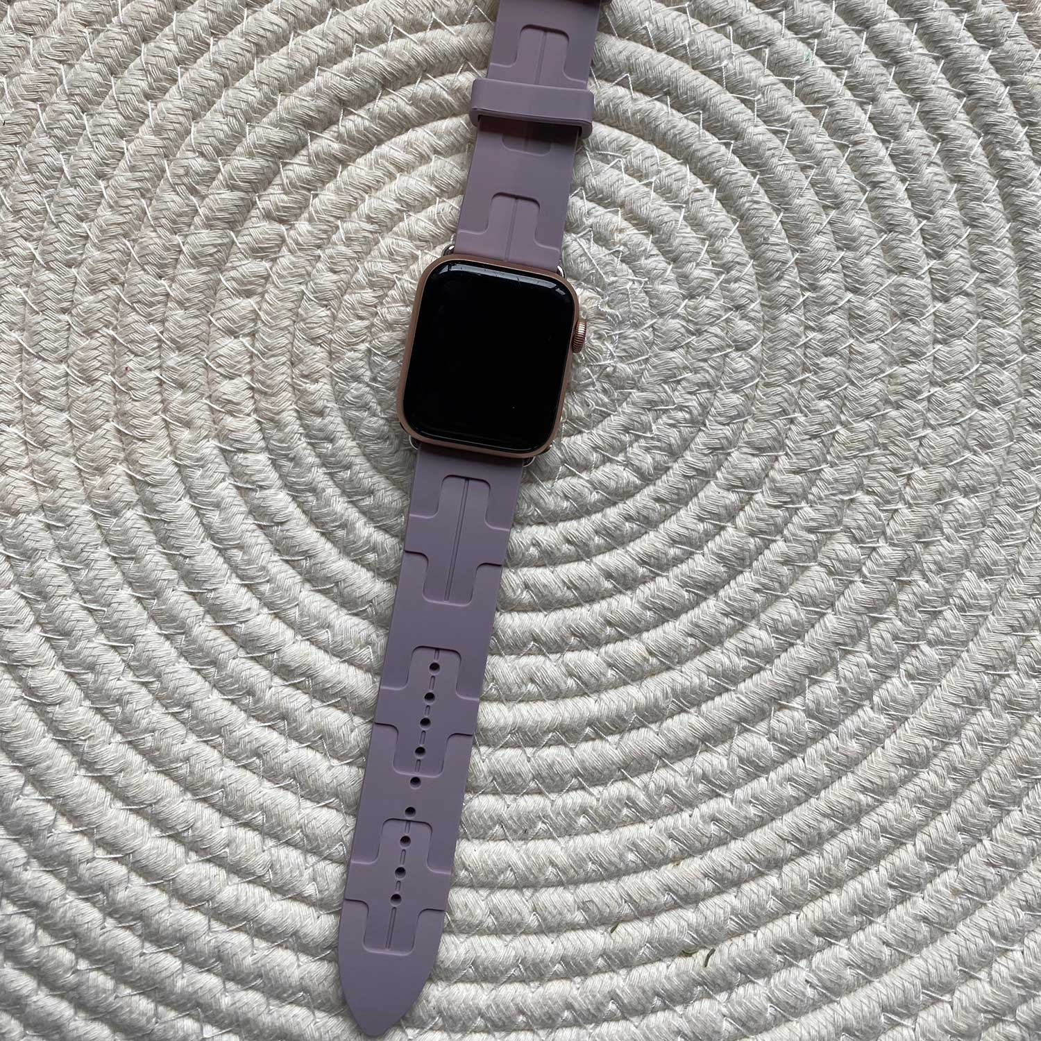 Cinturino sport Hermès simple tour kilim Apple Watch - viola