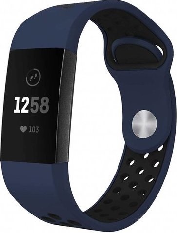 Cinturino doppio sport per Fitbit Charge 3 & 4 - blu scuro nero