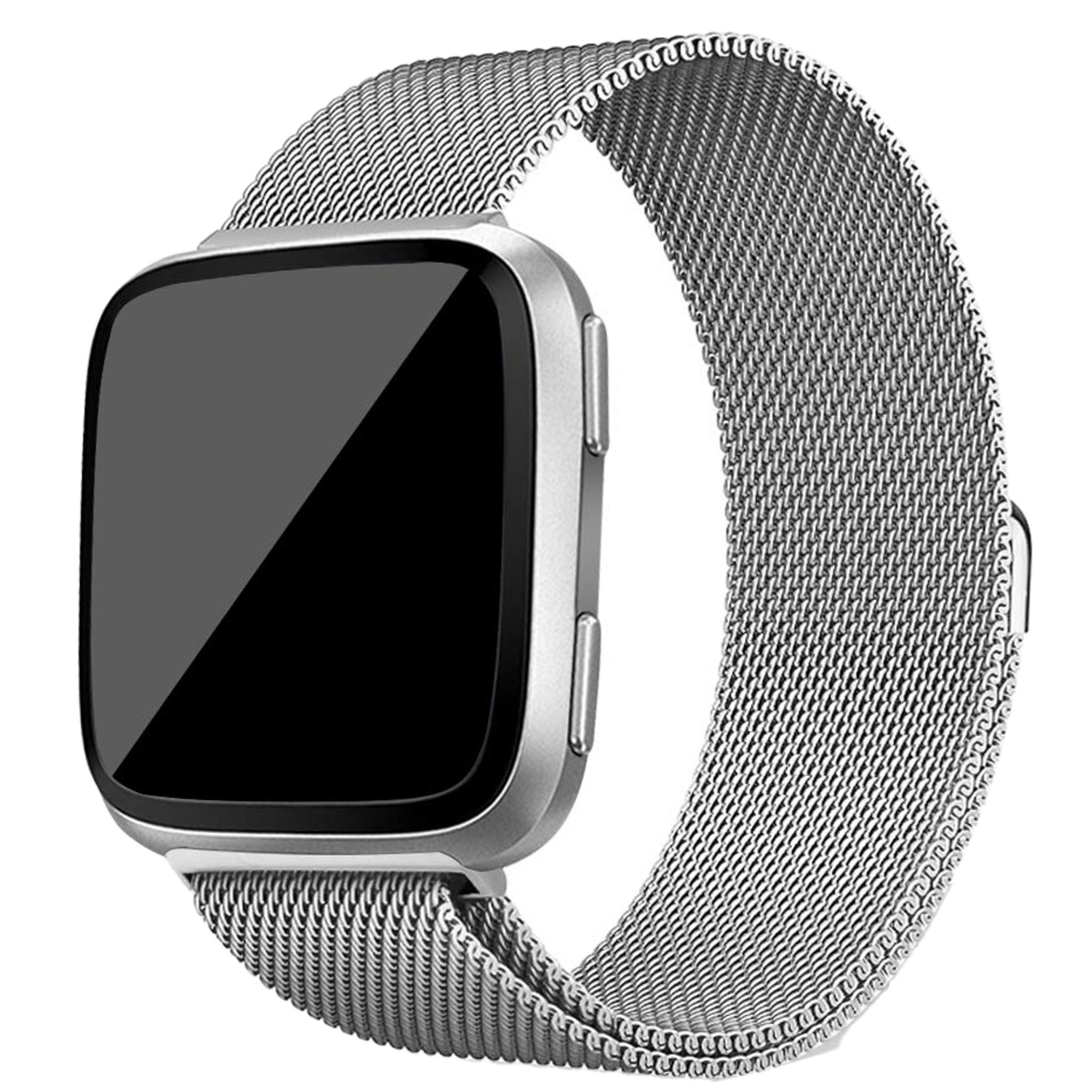Cinturino loop in maglia milanese per Fitbit Versa - argento