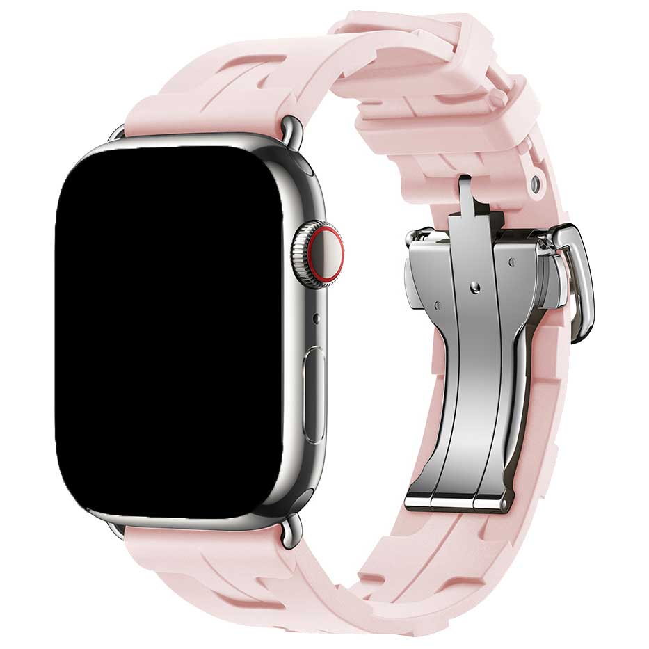 Cinturino sport Hermès simple tour kilim Apple Watch - rosa