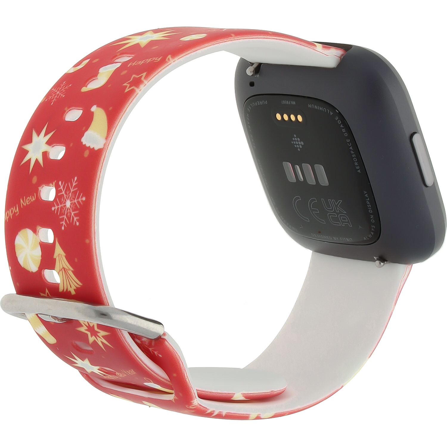 Cinturino sport con stampa per Fitbit Versa - rosso natalizio