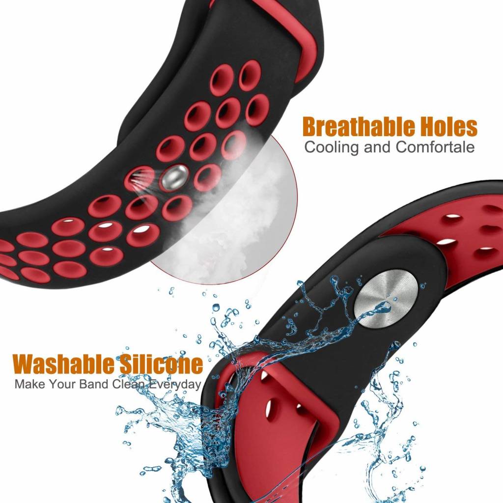 Cinturino doppio sport per Fitbit Charge 3 & 4 - nero rosso
