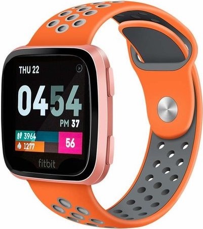Cinturino doppio sport per Fitbit Versa - grigio arancio