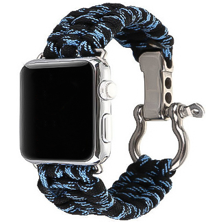 Cinturino in corda di nylon per Apple Watch - blu mimetico