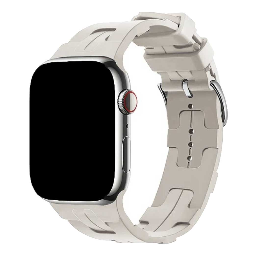 Cinturino sport Hermès simple tour fibbia della cintura kilim Apple Watch - galassia