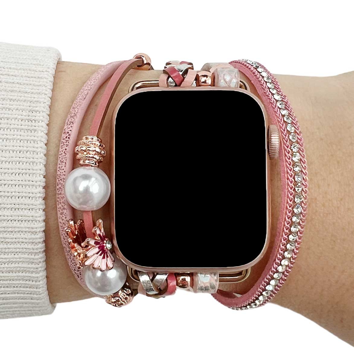 Cinturino gioielli Apple Watch – Liz rosa