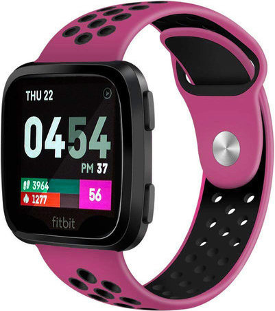 Cinturino doppio sport per Fitbit Versa - viola nero