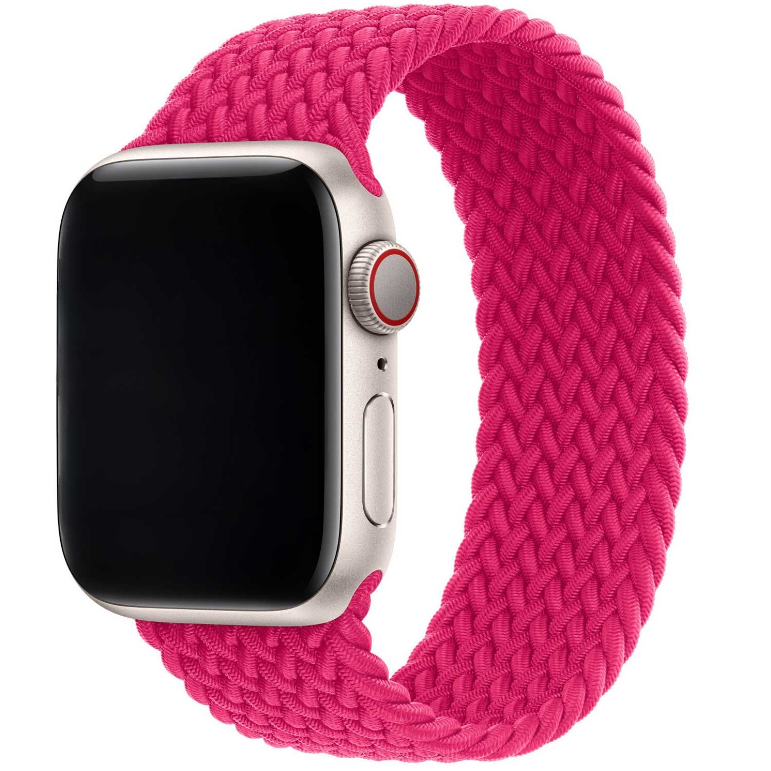 Cinturino Solo intrecciato in nylon per Apple Watch - rosso lampone