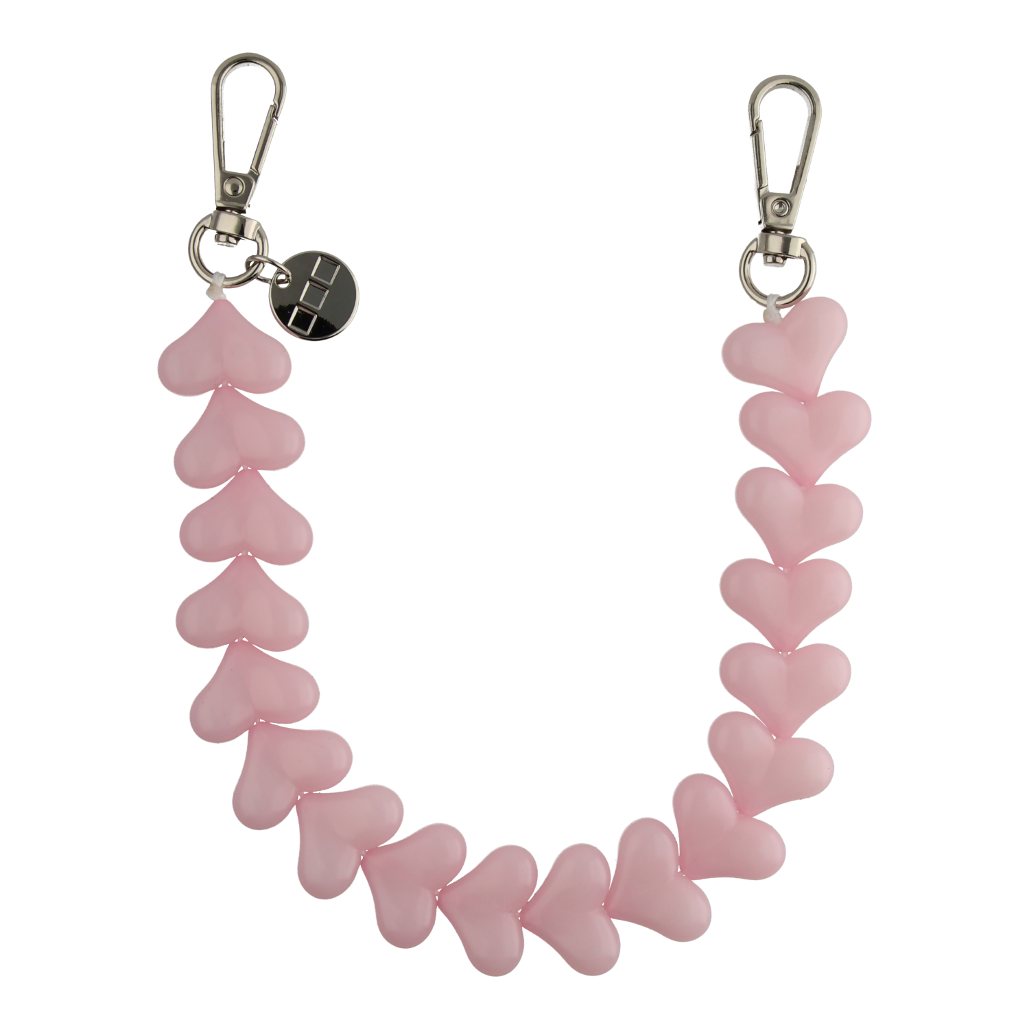 Catene di telefonia mobile Heart - rosa semplice - argento
