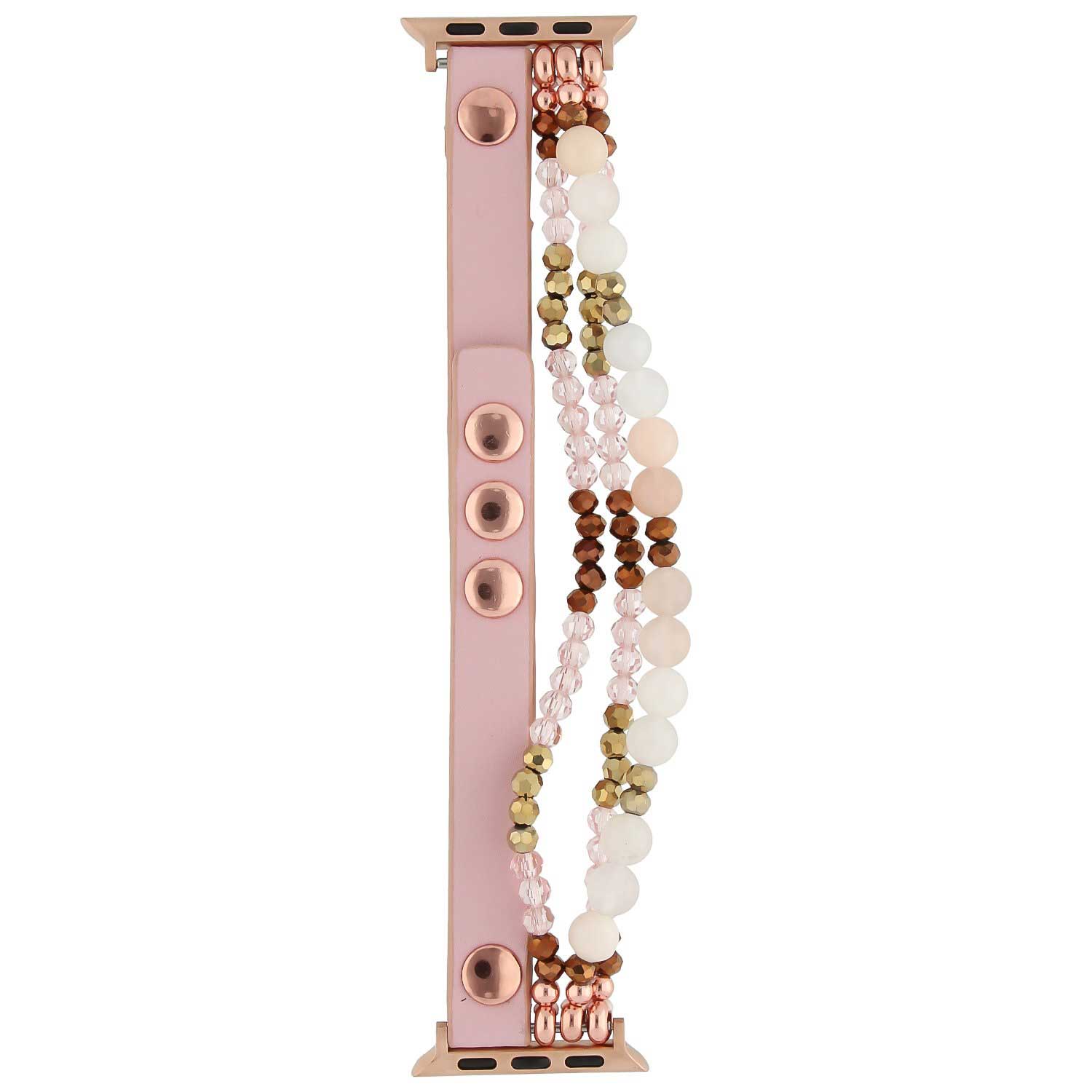 Cinturino gioiello in pelle per Apple Watch - rosa