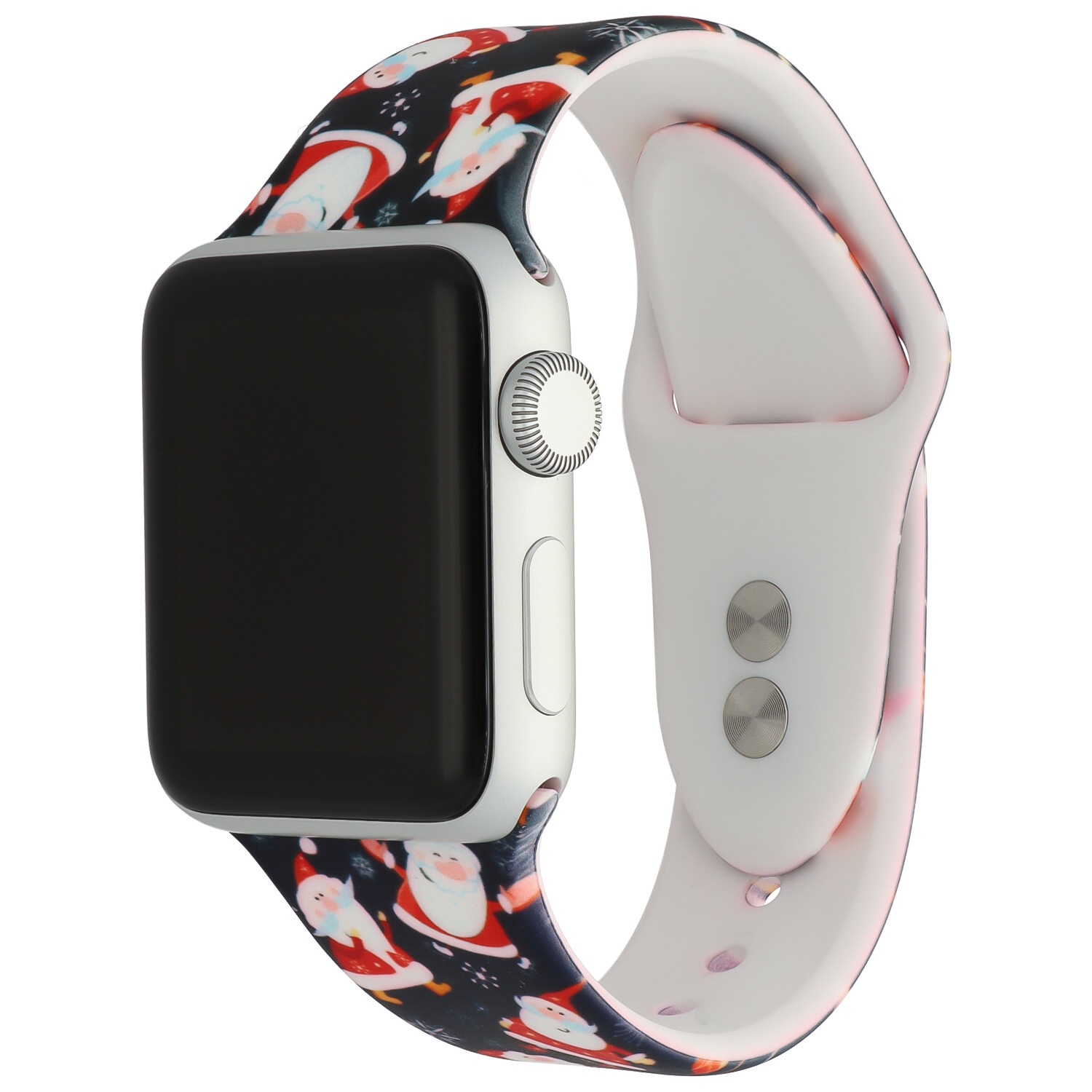 Cinturino sport con stampa per Apple Watch - Babbo Natale blu scuro