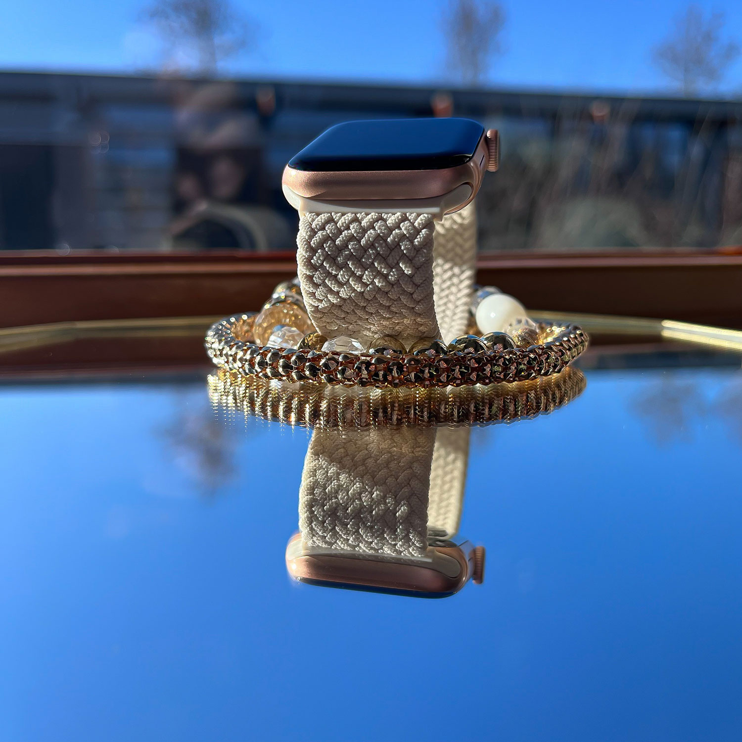 Cinturino Solo intrecciato in nylon per Apple Watch - galassia