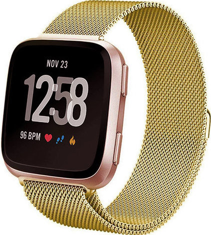 Cinturino loop in maglia milanese per Fitbit Versa - oro