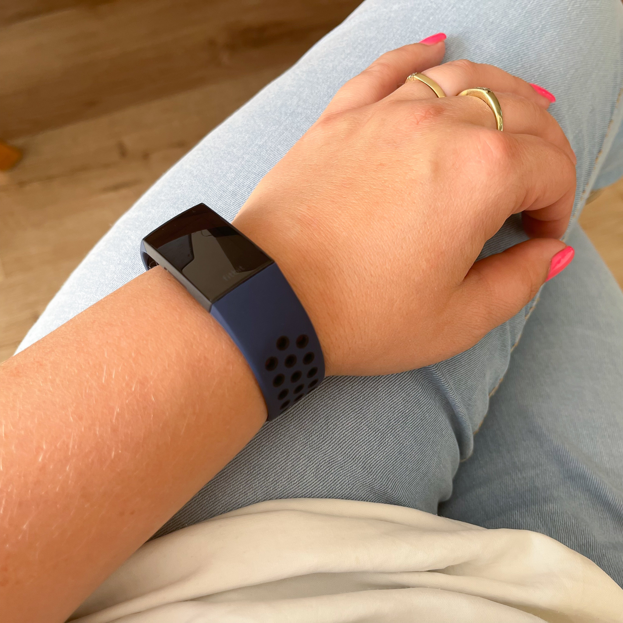 Cinturino doppio sport per Fitbit Charge 3 & 4 - blu scuro nero