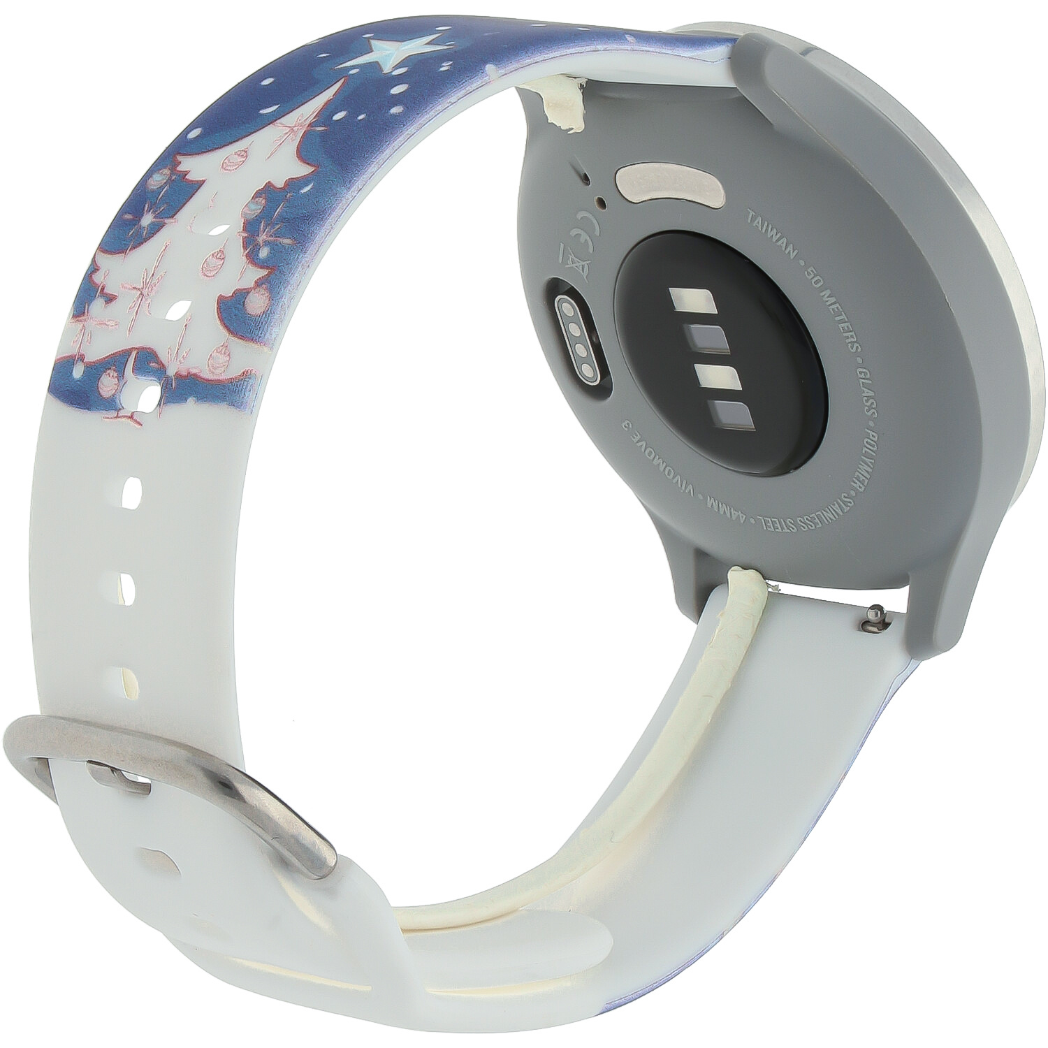 Cinturino sport con stampa per Garmin Vivoactive / Vivomove - Pupazzo di neve natalizio blu scuro