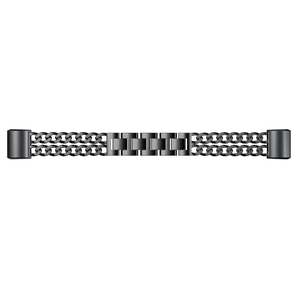 Cinturino a maglie in acciaio con cowboy per Fitbit Charge 3 & 4 - nero