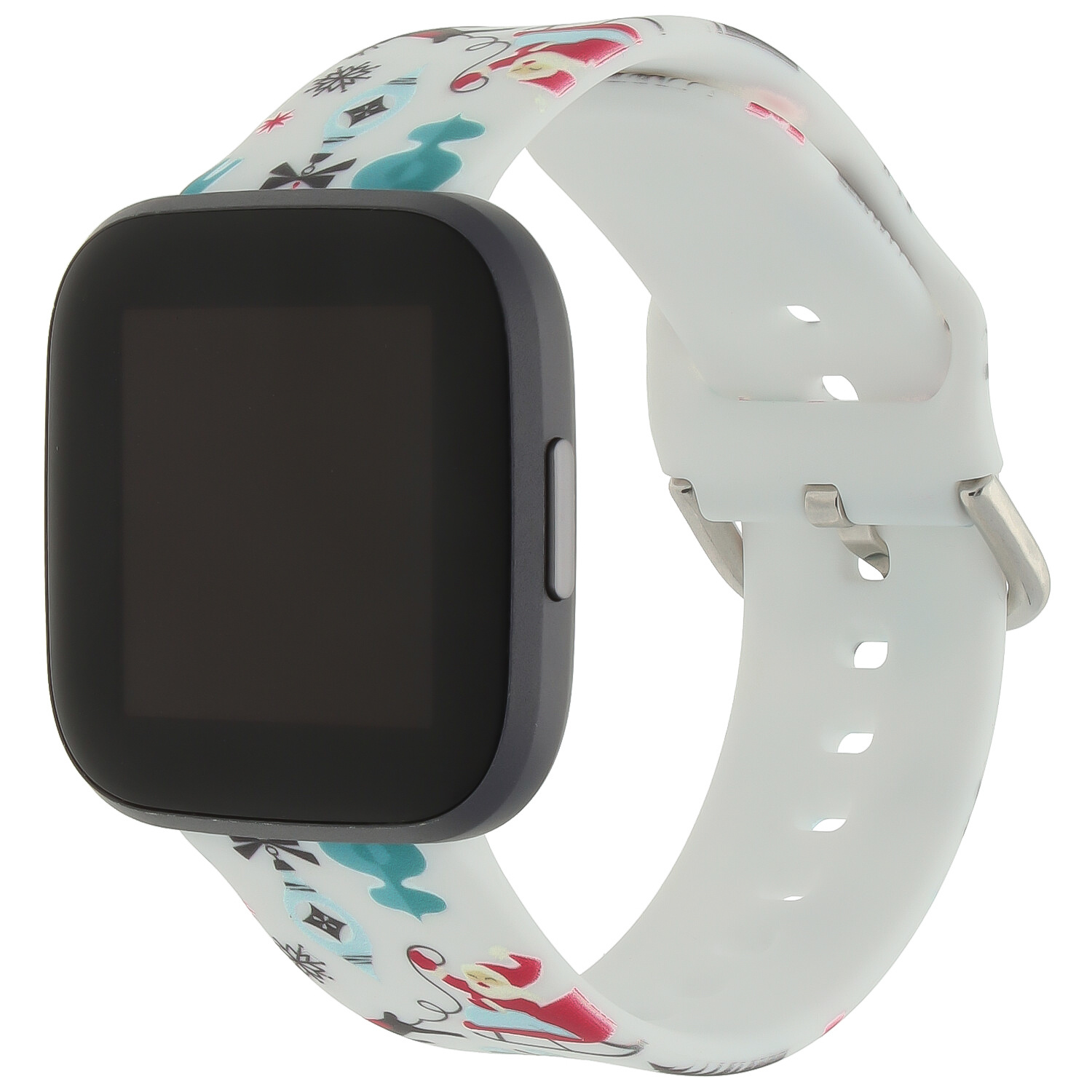 Cinturino sport con stampa per Fitbit Versa - natale bianco