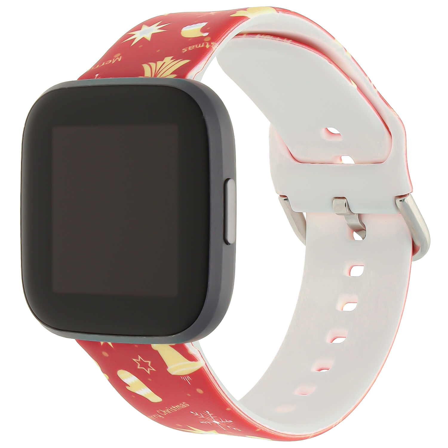 Cinturino sport con stampa per Fitbit Versa - rosso natalizio