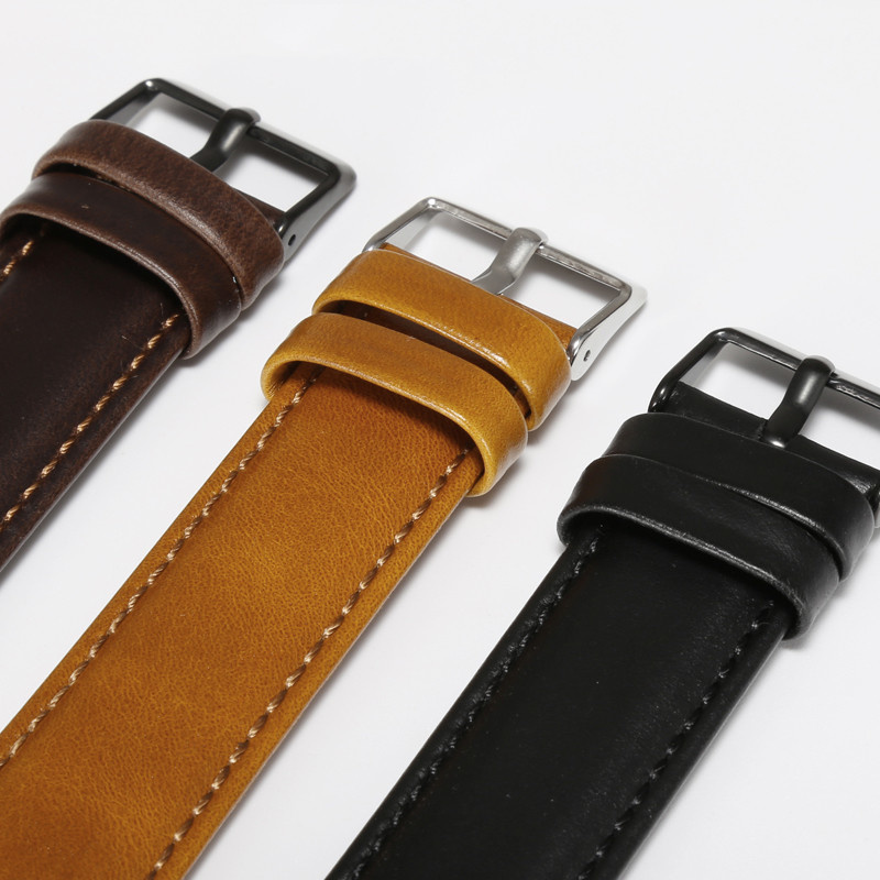 Cinturino in vera pelle per Fitbit Versa 3 / Sense - nero