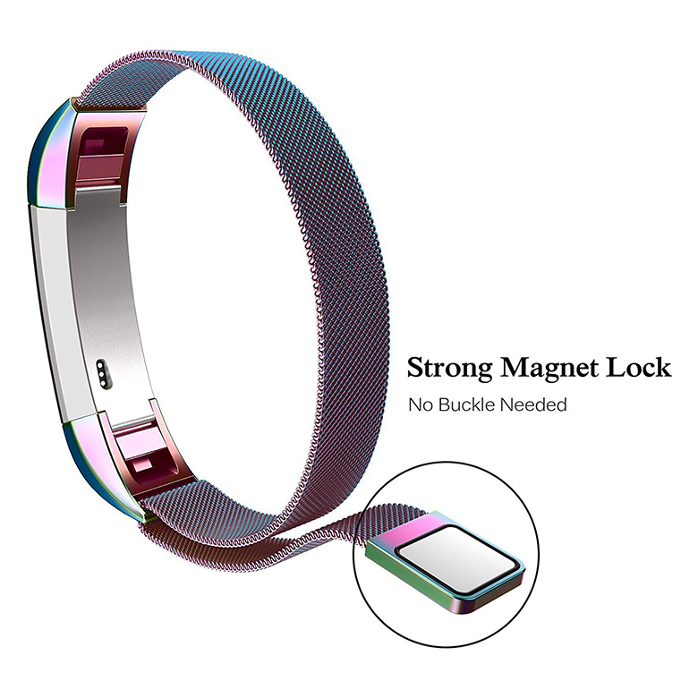 Cinturino loop in maglia milanese per Fitbit Alta - colorata